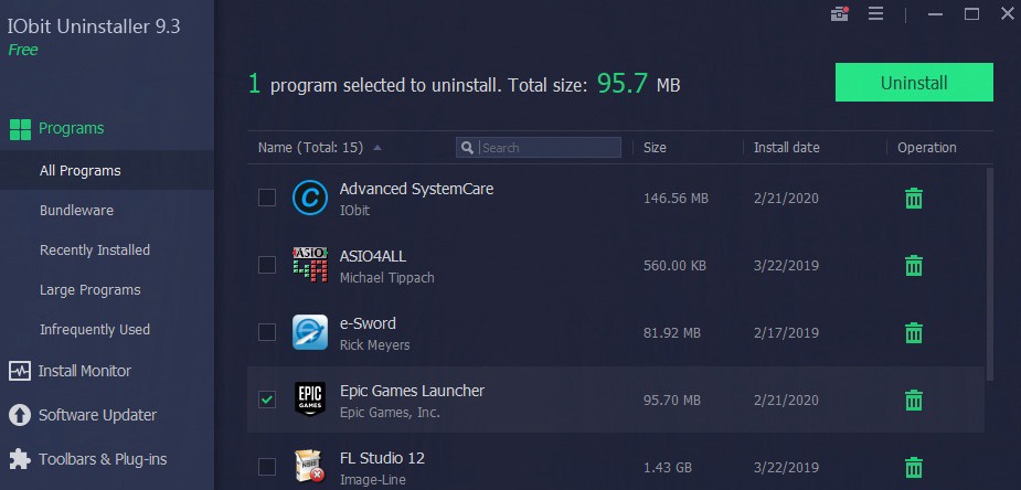 how to uninstall epic games launcher